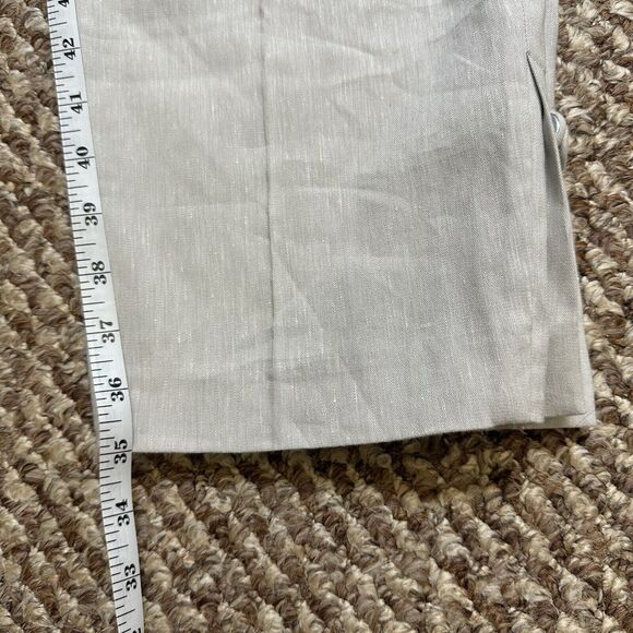 J Jill Pants Womens Sz XL Linen Stretch Capri Crop Buttons Side Zip Light Gray - Picture 12 of 16